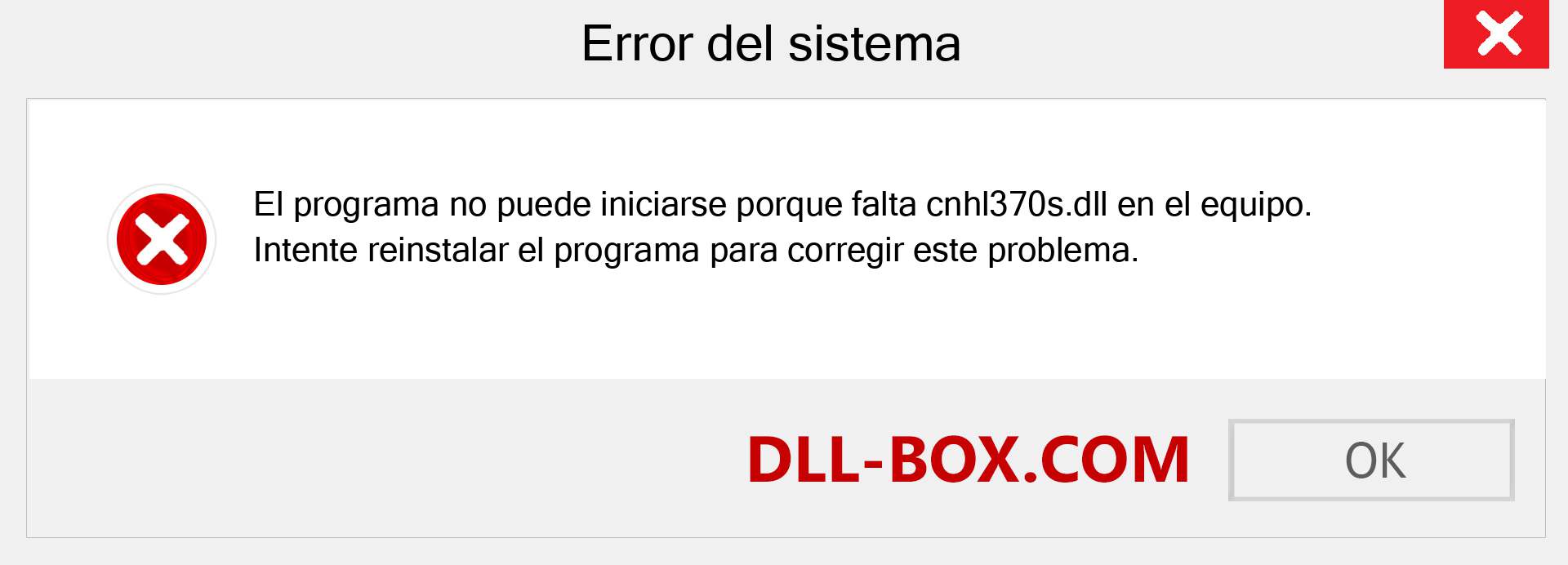 ¿Falta el archivo cnhl370s.dll ?. Descargar para Windows 7, 8, 10 - Corregir cnhl370s dll Missing Error en Windows, fotos, imágenes